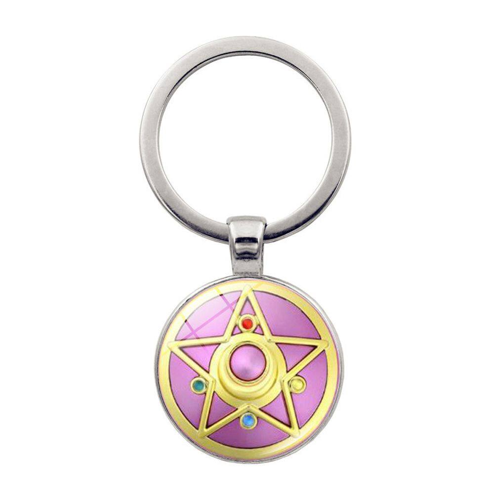 Chaveiro com pingente de chaveiro Sailor Moon Time Gem Silver