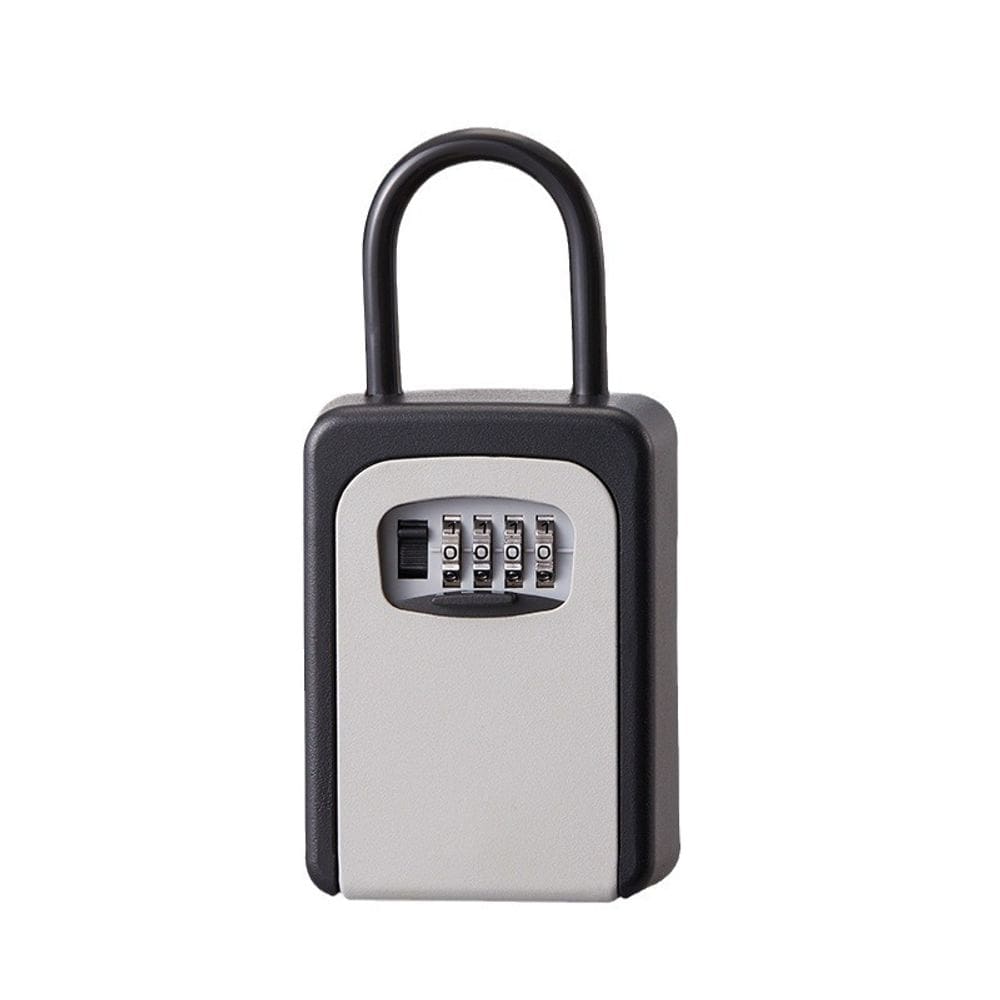 Caixa de armazenamento de chaves para montagem na parede com gancho em U cinza com fechadura combinada