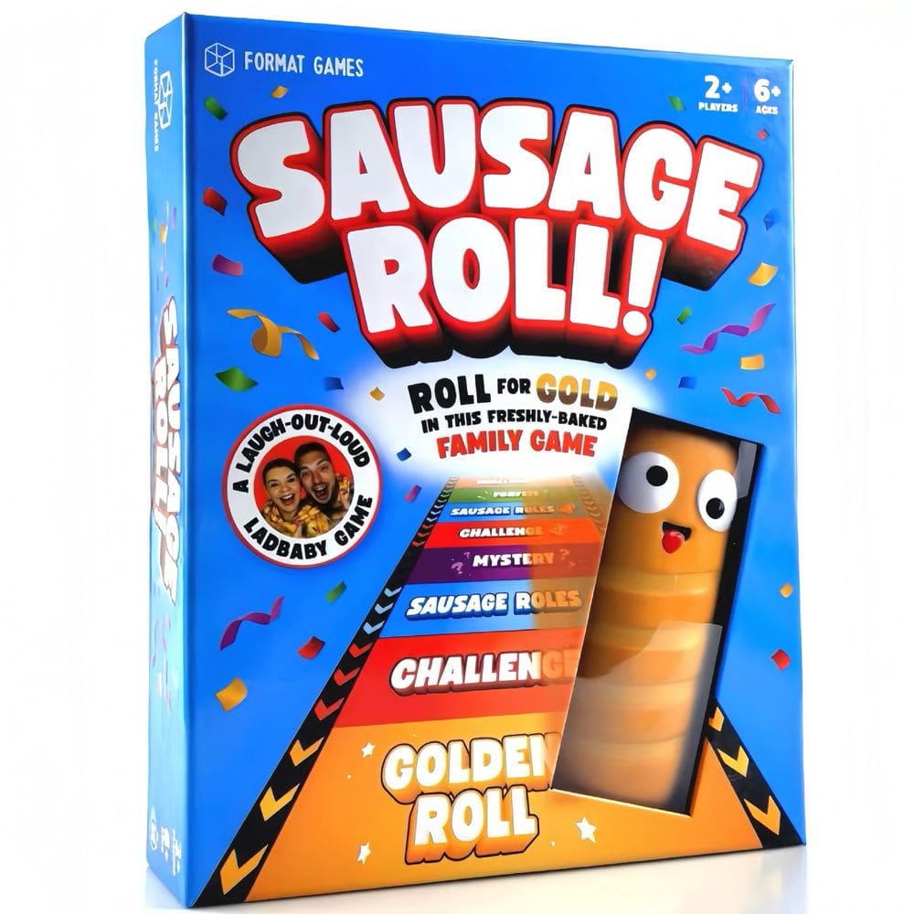 Jogo de tabuleiro Sausage Roll Family Party com 50 cartas para todas as idades