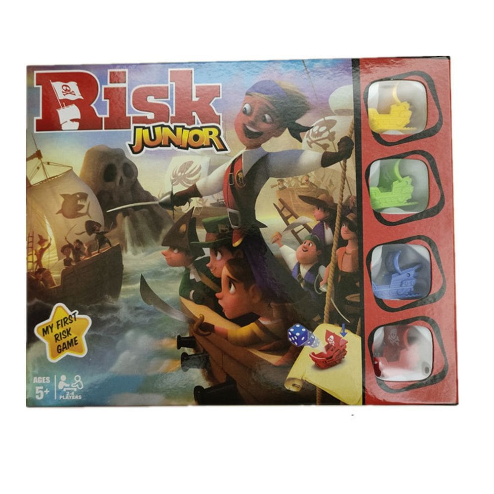 Jogo de tabuleiro Risk Junior de estratégia com tema pirata para crianças com mais de 5 anos