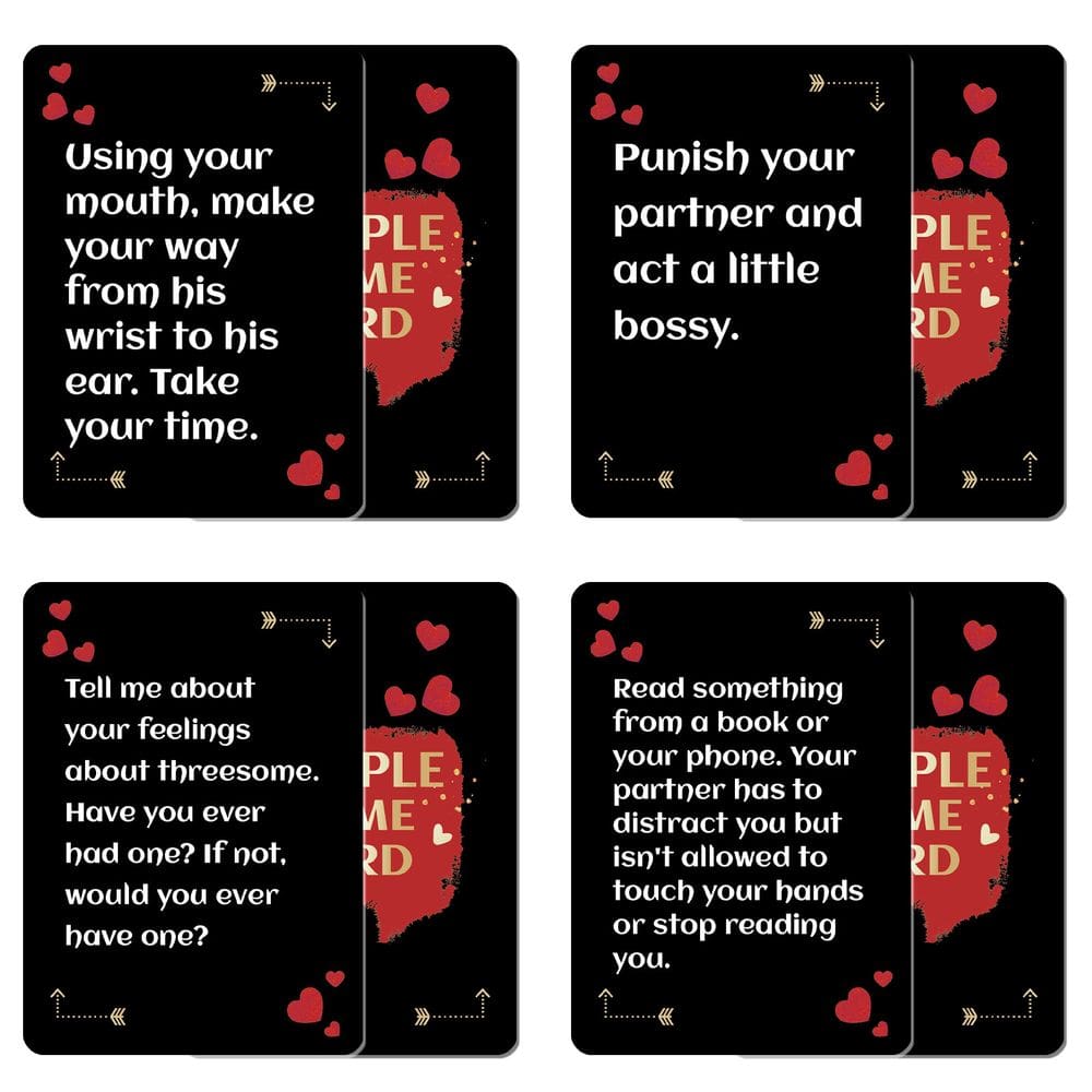 Jogo de cartas Couples Truth or Dare Romantic 50 Cards