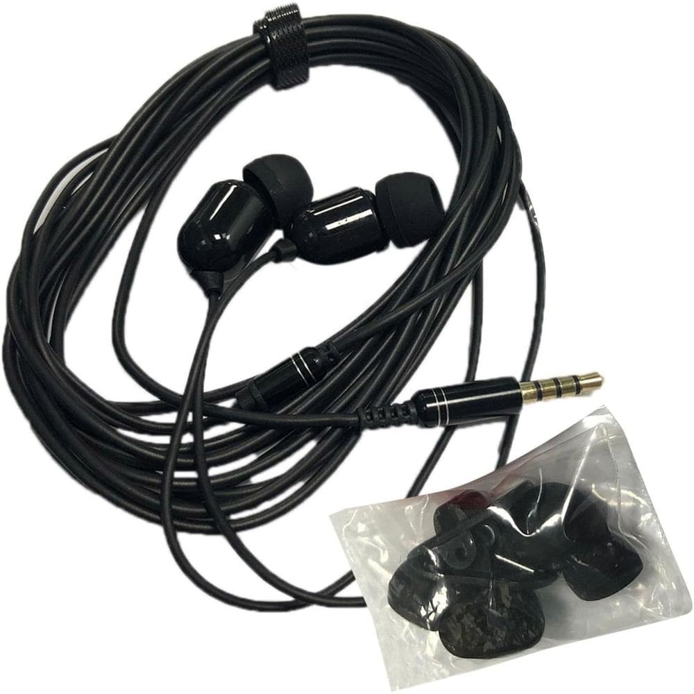 Fones de ouvido com fio 3M extra longos com microfone 3,5 mm pretos 3M