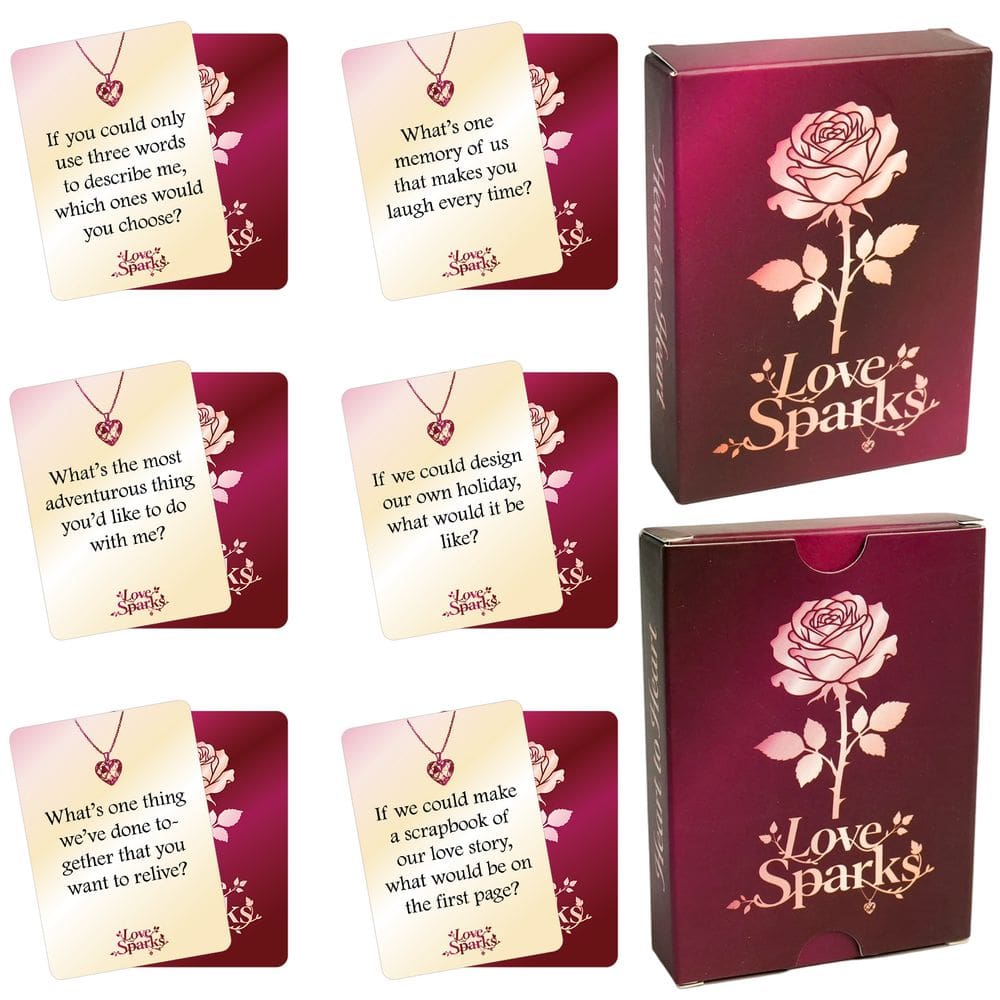 Jogo de cartas para casais Love Sparks 50 Cartões de encontros românticos