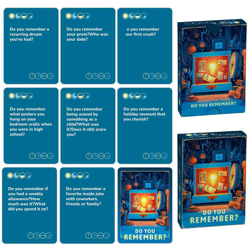 Jogo de cartas Você se lembra de 50 cartões de perguntas de memória