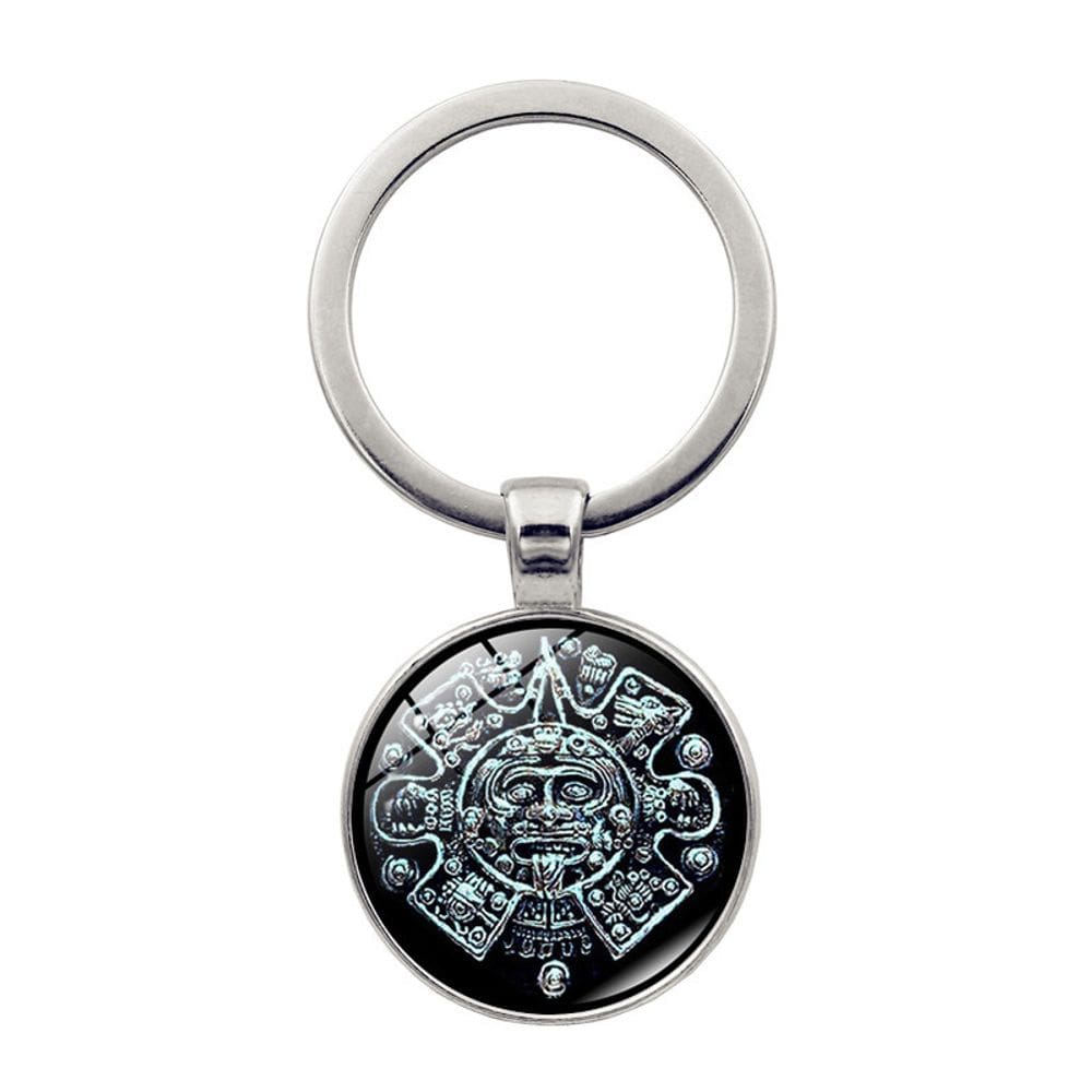 Chaveiro Chaveiro Aztec Calendar Stone com pingente Time Gem