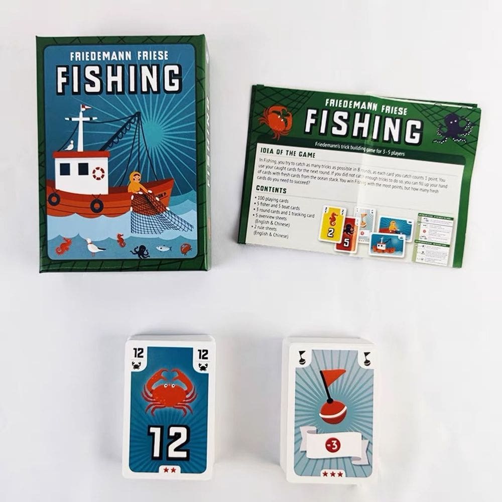 Jogo de cartas Fishing Fun para 3-5 jogadores com Bait & Catch