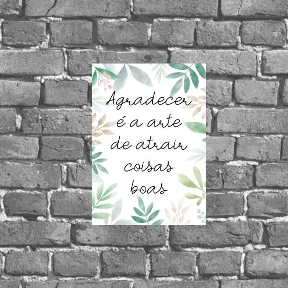 Placa Decorativa Frase Agradecer 18x27cm