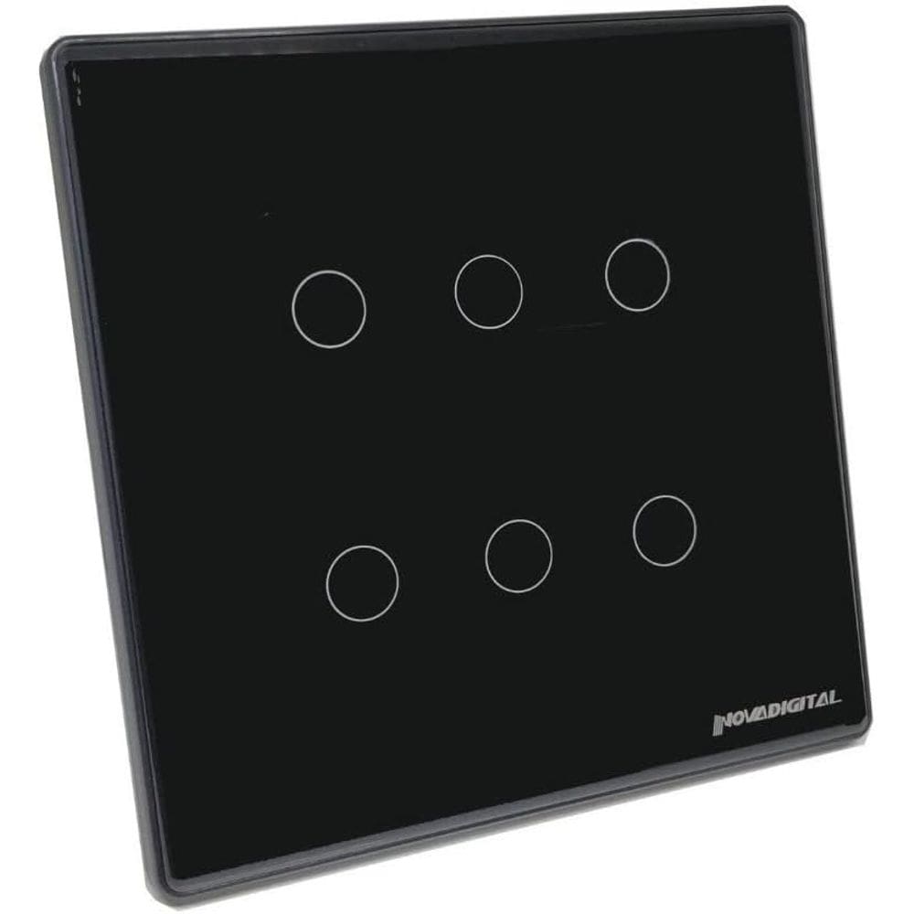 Interruptor Inteligente Zigbee Novadigital 6 Botões PRETO Smart Life Alexa 110v 220v ZTS-US6-B