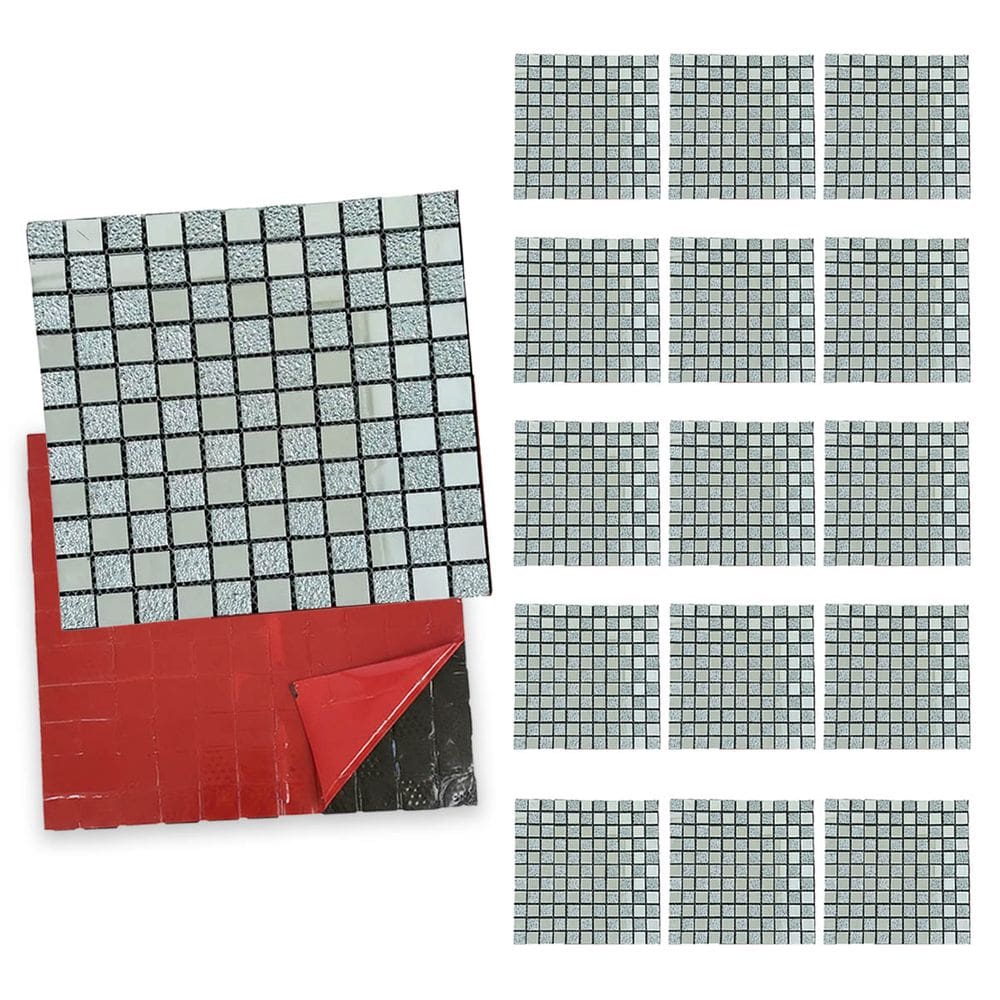 Pastilha De Vidro Kit 15 Uni Adesiva Parede Cozinha Sala Banheiro Decorativa Moderna Requintado Reforma Aplicacao Facil