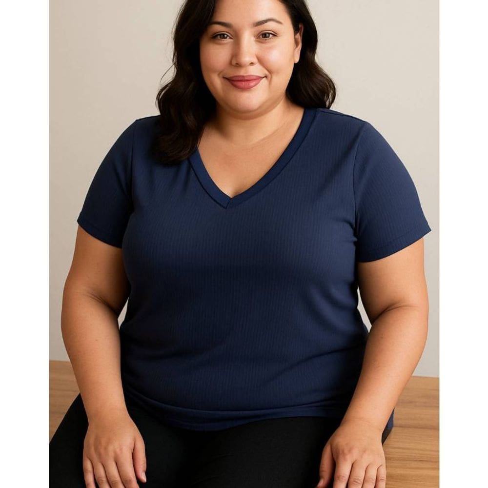 Blusa Feminina Básica Canelada Rodher Plus Size