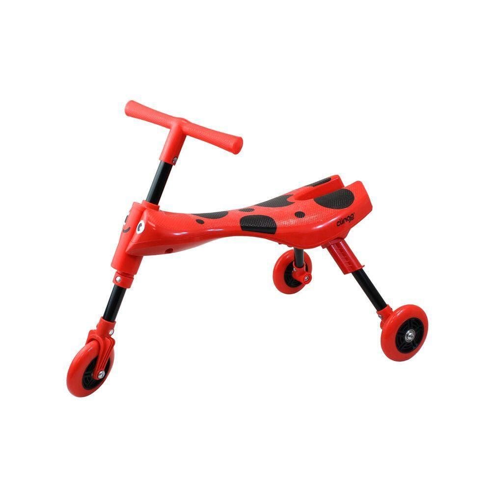 Triciclo Infantil Dobrável Clingo Vermelho-preto Compacto