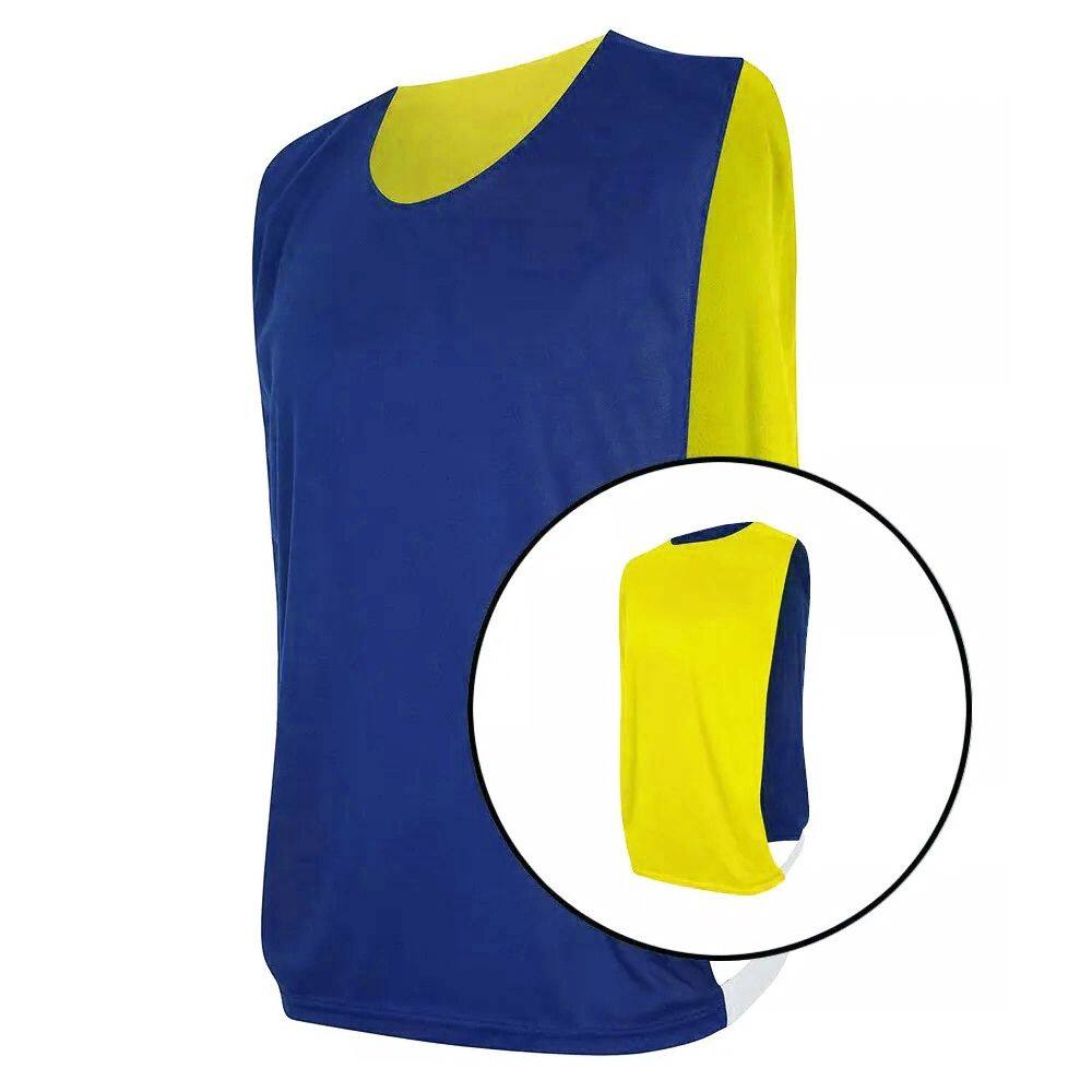 Kit com 5 Coletes Dupla Face Azul Marinho e Amarelo - TRB