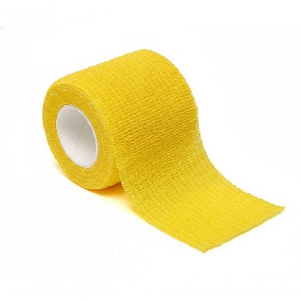 Fita Não Adesiva Bandagem Atlética Proteção Lesão Elástica Cor Amarelo - Wm