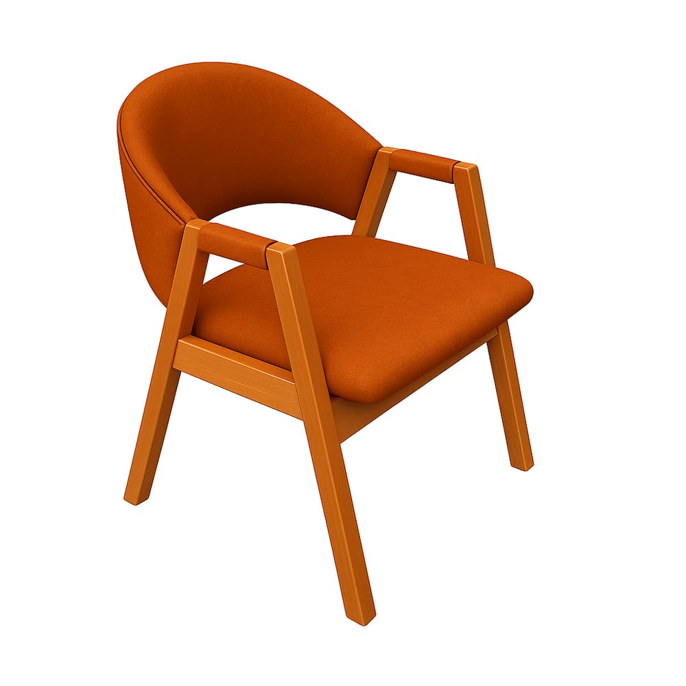Cadeira Milano Estofada em Veludo com Base de Madeira Terracota Liberty Móveis