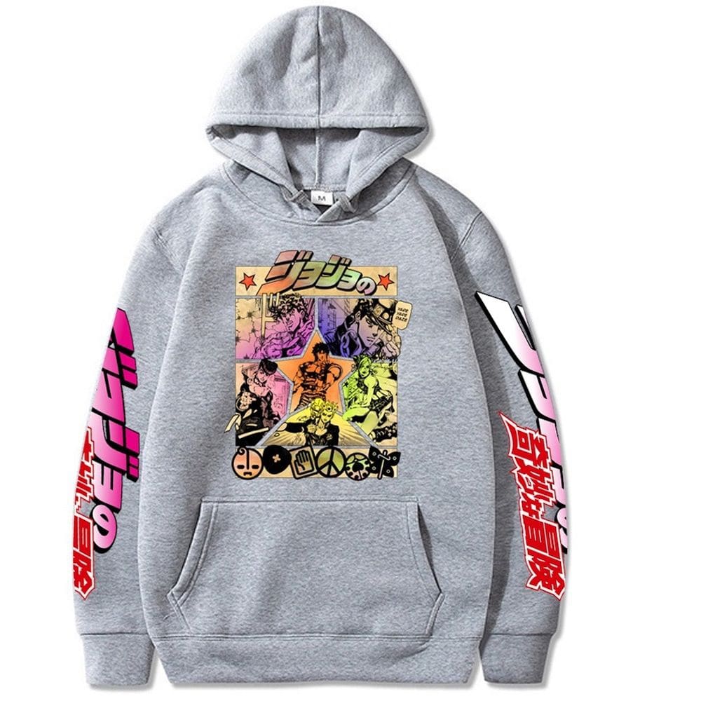 Pulôver de anime com capuz com estampa 3D Jojos Bizarres Adventures Lo