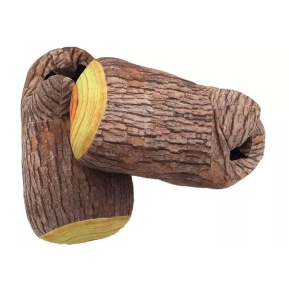 Chinelos de pelúcia Log Tree Stump para homens e mulheres