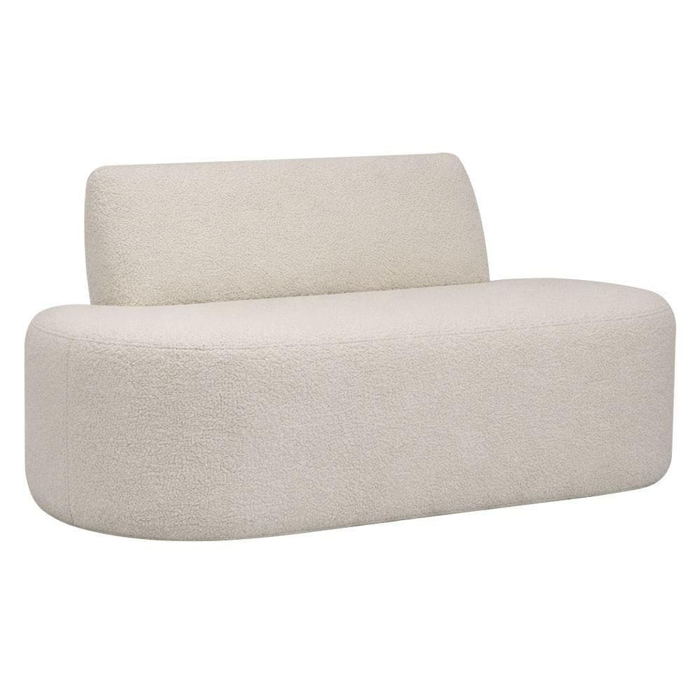 Sofá Reto 03 Lugares 180cm Mônaco Bouclé Off White - Nexta Casa