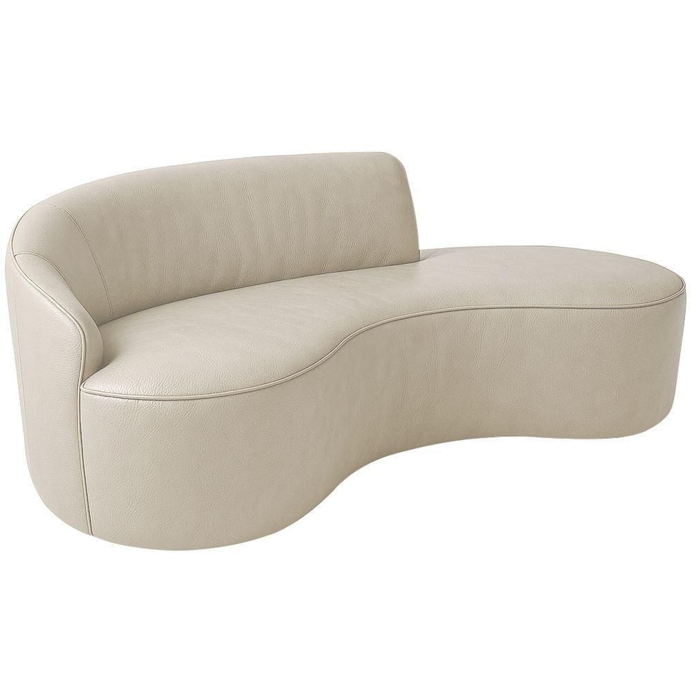 Sofá Curvo 2 Lugares 150cm Eron Braço Dir. Corano Off White - Nexta Casa