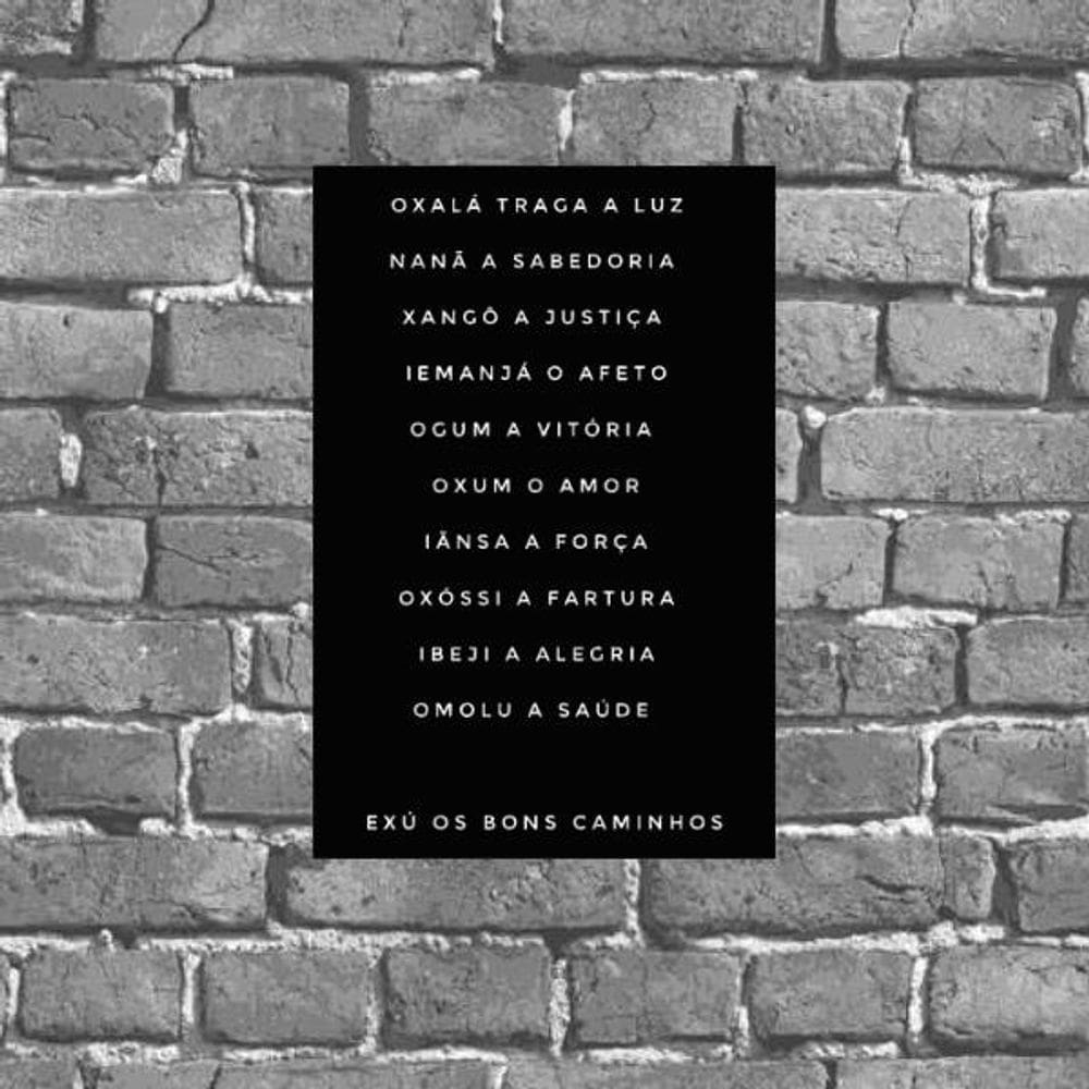 Placa Decorativa Nomes De Orixás 18x27cm
