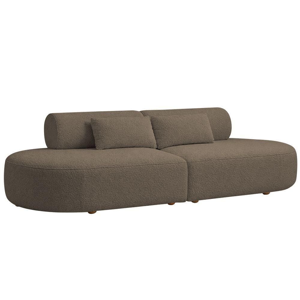 Sofá Orgânico Horizonte 4 Lugares 230cm Bouclé Marrom - Nexta Casa