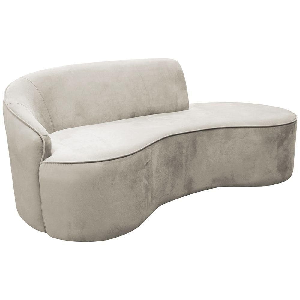 Sofá Curvo 02 Lugares 150cm Eron Braço Direito Veludo Perfectly Pale - Nexta Casa