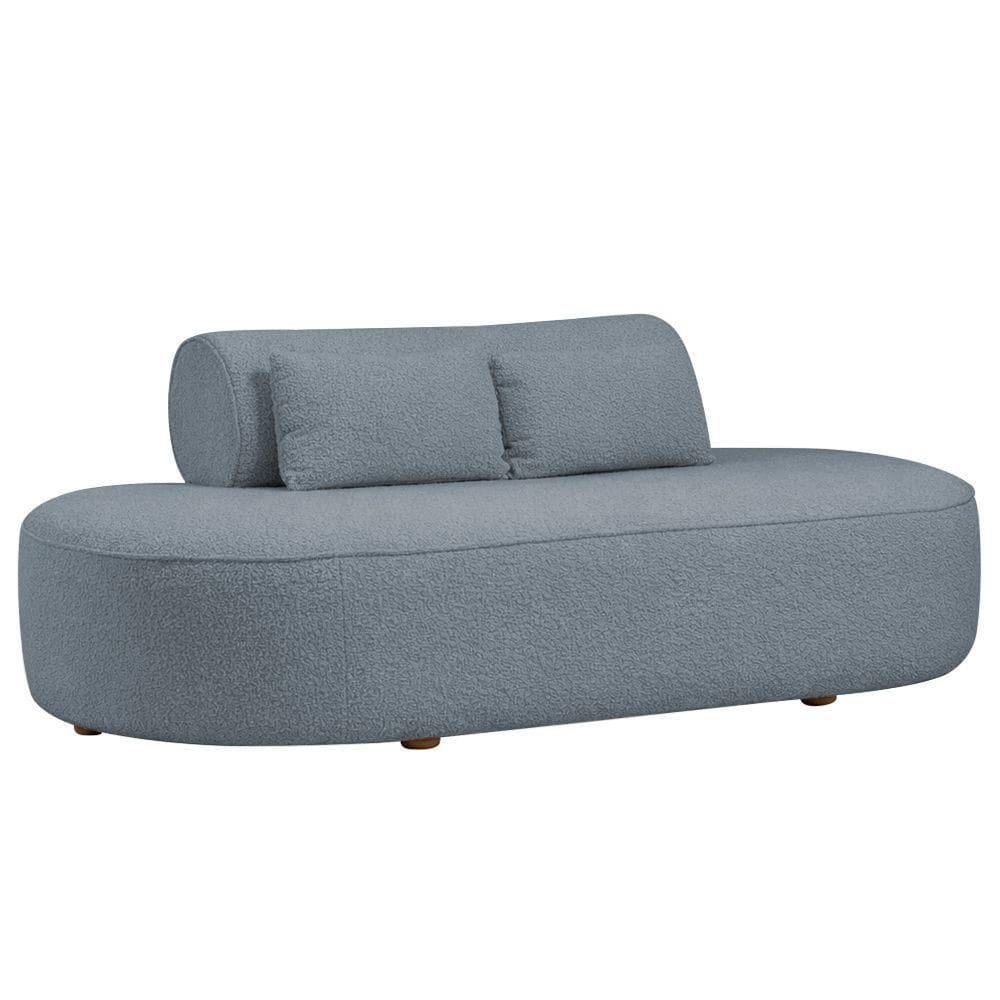 Sofá Orgânico Horizonte 3 Lugares 180cm Bouclé Azul Claro - Nexta Casa