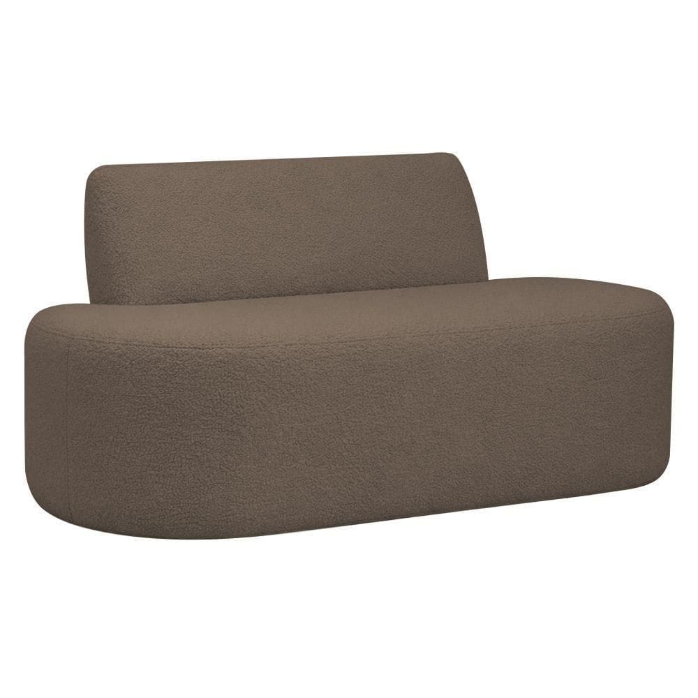 Sofá Reto 02 Lugares 150cm Mônaco Bouclé Marrom - Nexta Casa