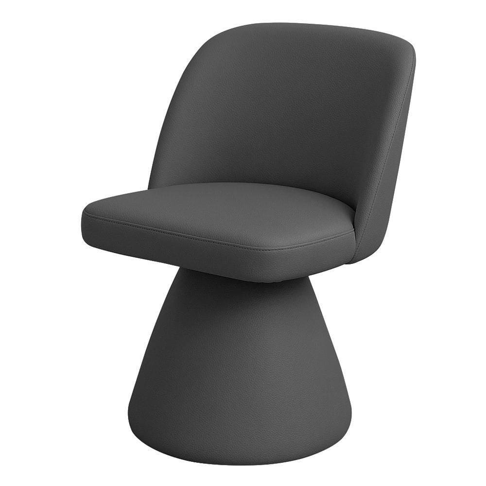 Cadeira De Jantar Base Giratória Liz Corano Cinza Escuro - Nexta Casa