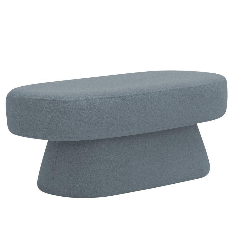 Banco Orgânico 102cm Liz Sala De Estar Bouclé Azul Claro - Nexta Casa