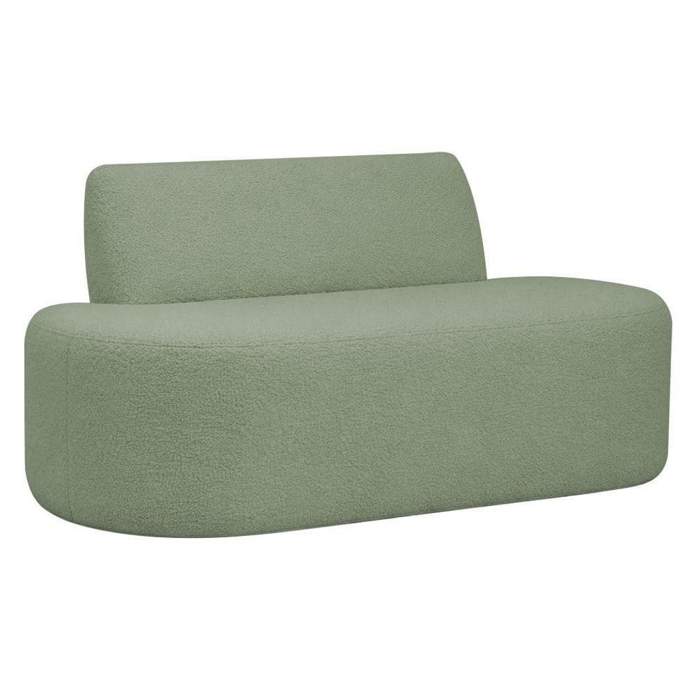 Sofá Reto 03 Lugares 180cm Mônaco Bouclé Verde Claro - Nexta Casa