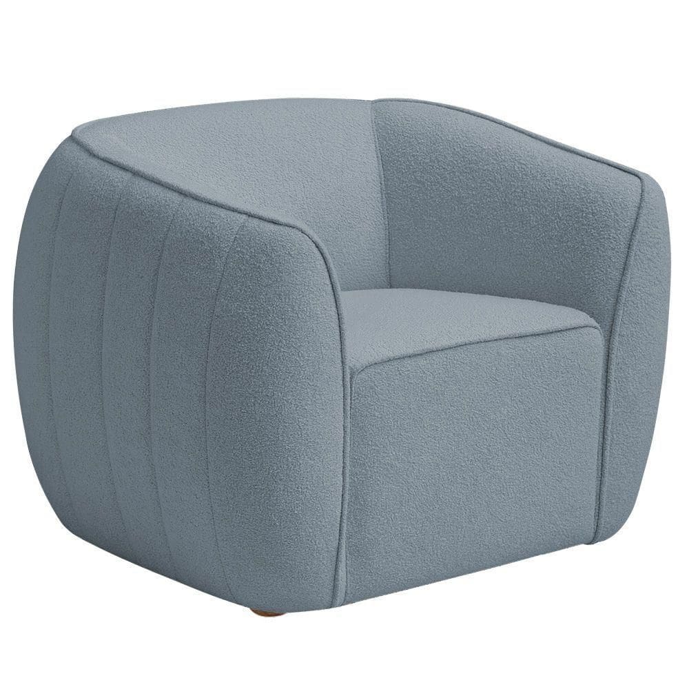 Poltrona Decorativa Premium Provença Bouclé Azul Claro - Nexta Casa