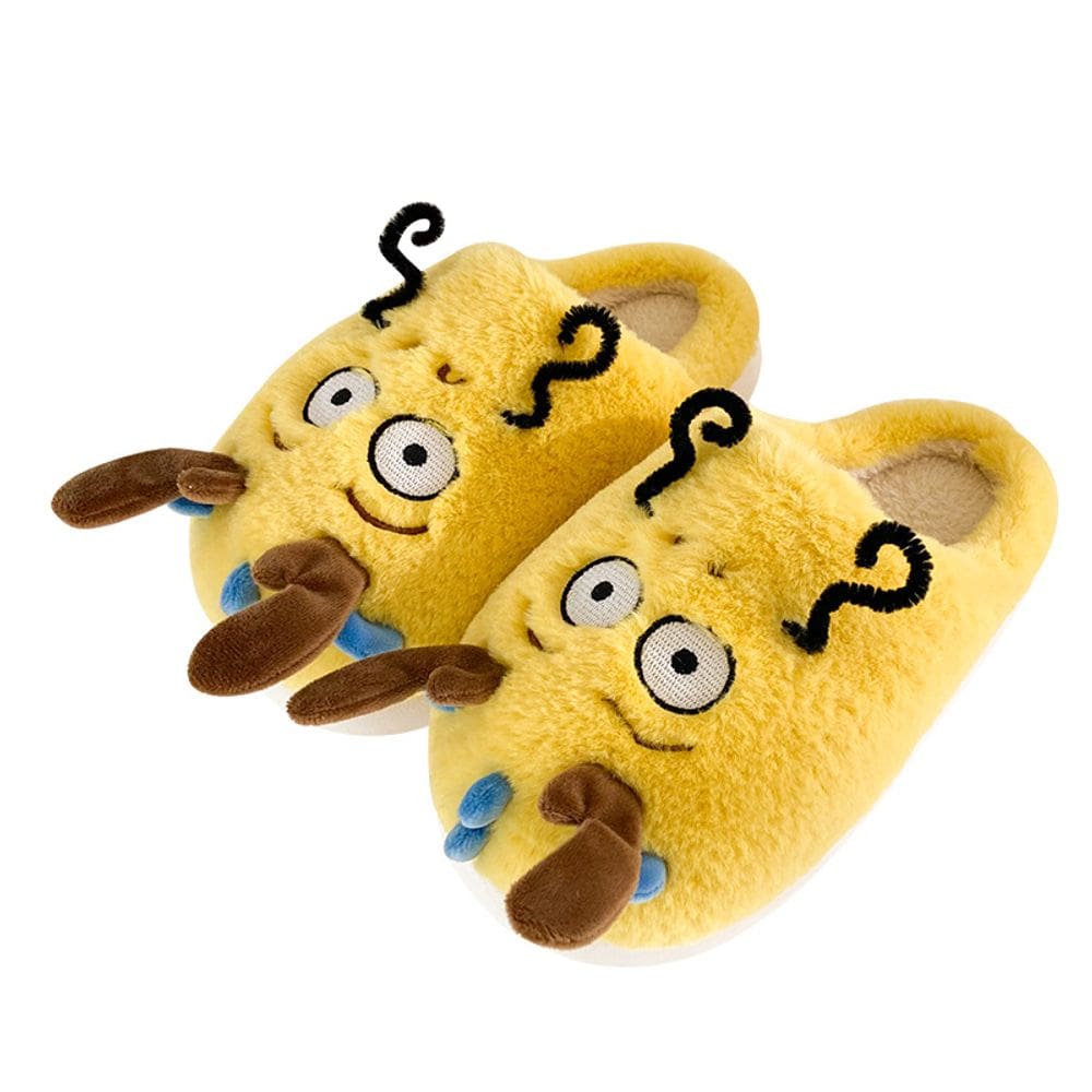 Chinelos Funny Dragon Plush para mulheres Cozy Cartoon House