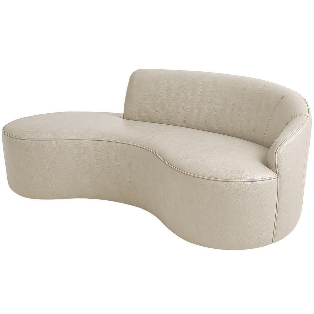 Sofá Curvo 2 Lugares 150cm Eron Braço Esq. Corano Off White - Nexta Casa