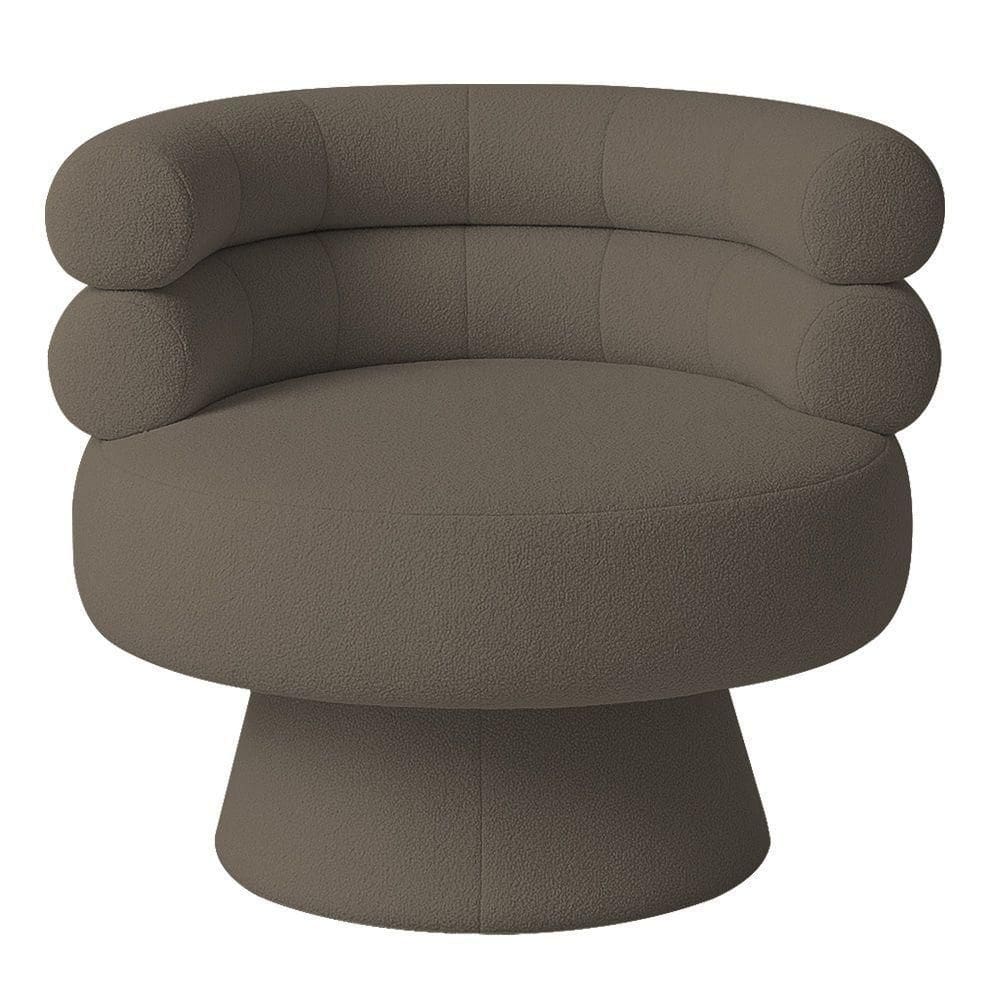 Poltrona Orgânica Mabel Base Fixa Bouclé Marrom - Nexta Casa