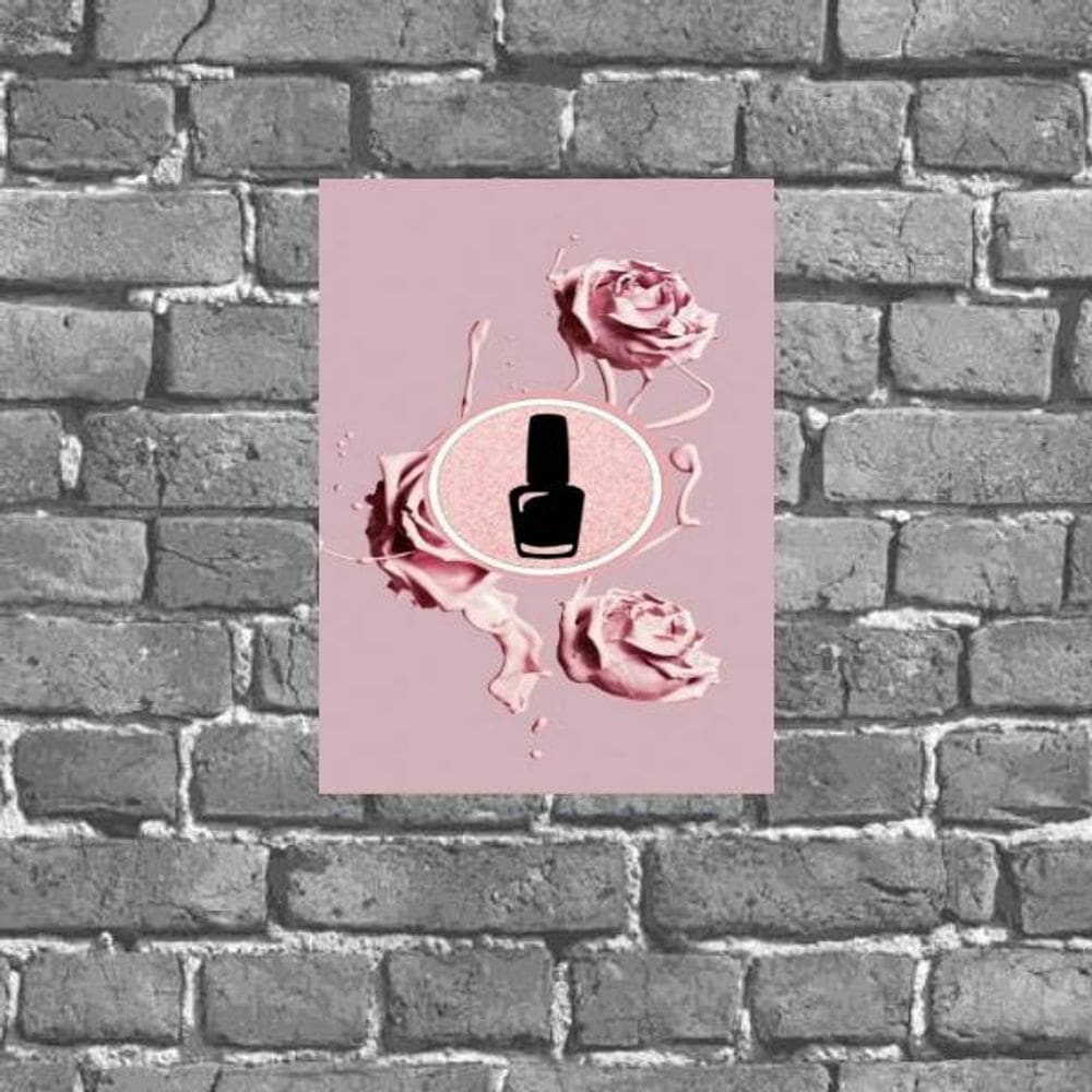 Placa Decorativa Esmalte Com Flores 18x27cm