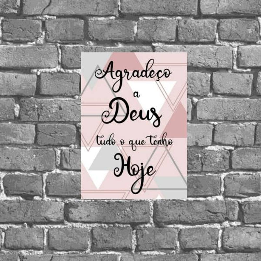 Placa Decorativa Agradeço A Deus 18x27cm