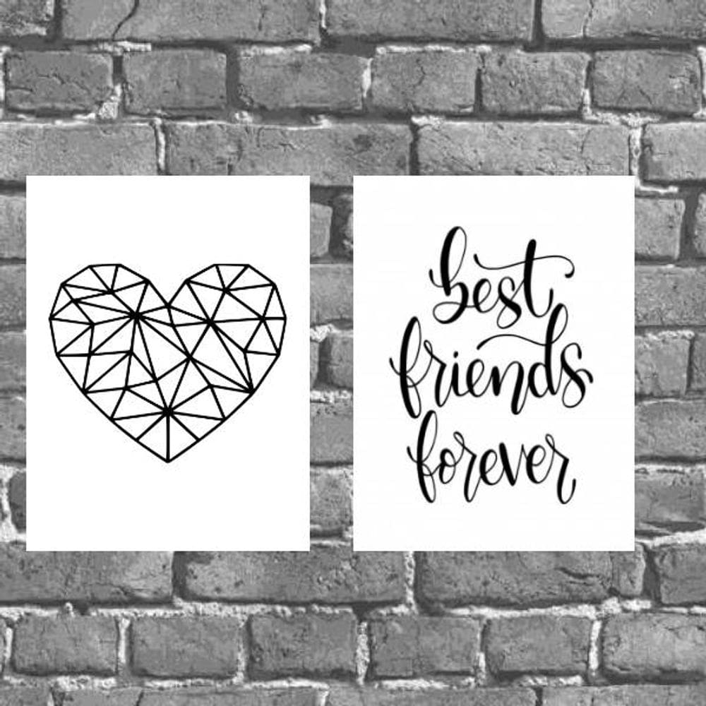 Kit 2 Placas Best Friends Forever 18x27cm