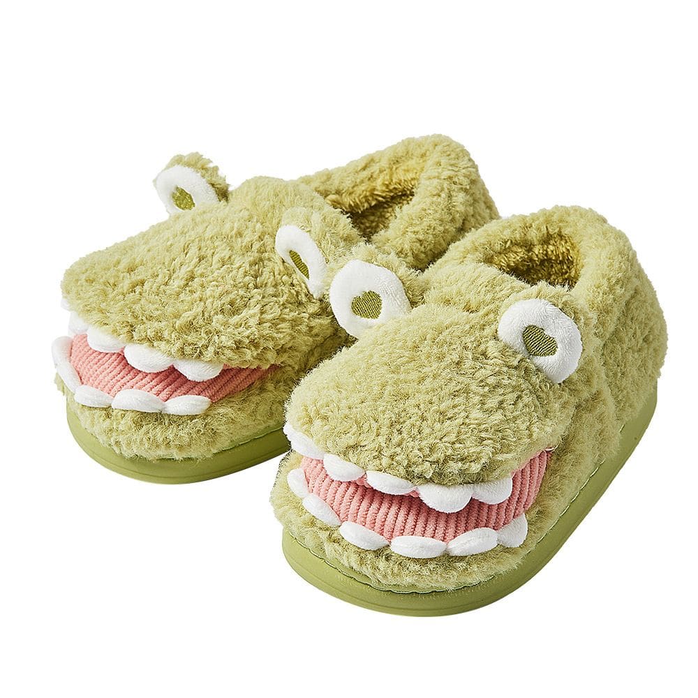 Chinelos Funny Cartoon Dinosaur Plush Warm Cozy House