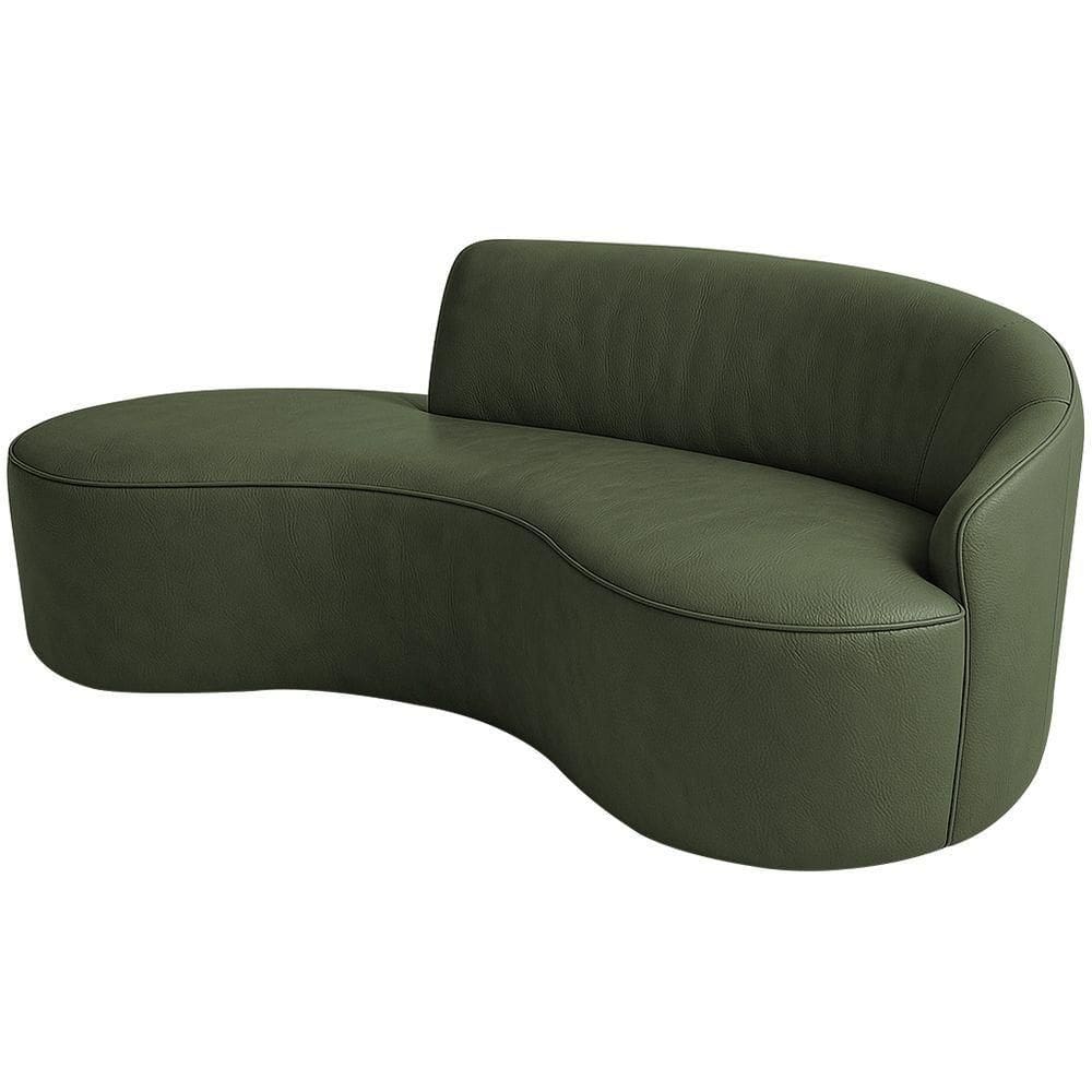 Sofá Curvo 3 Lugares 180cm Eron Braço Esq. Corano Verde - Nexta Casa