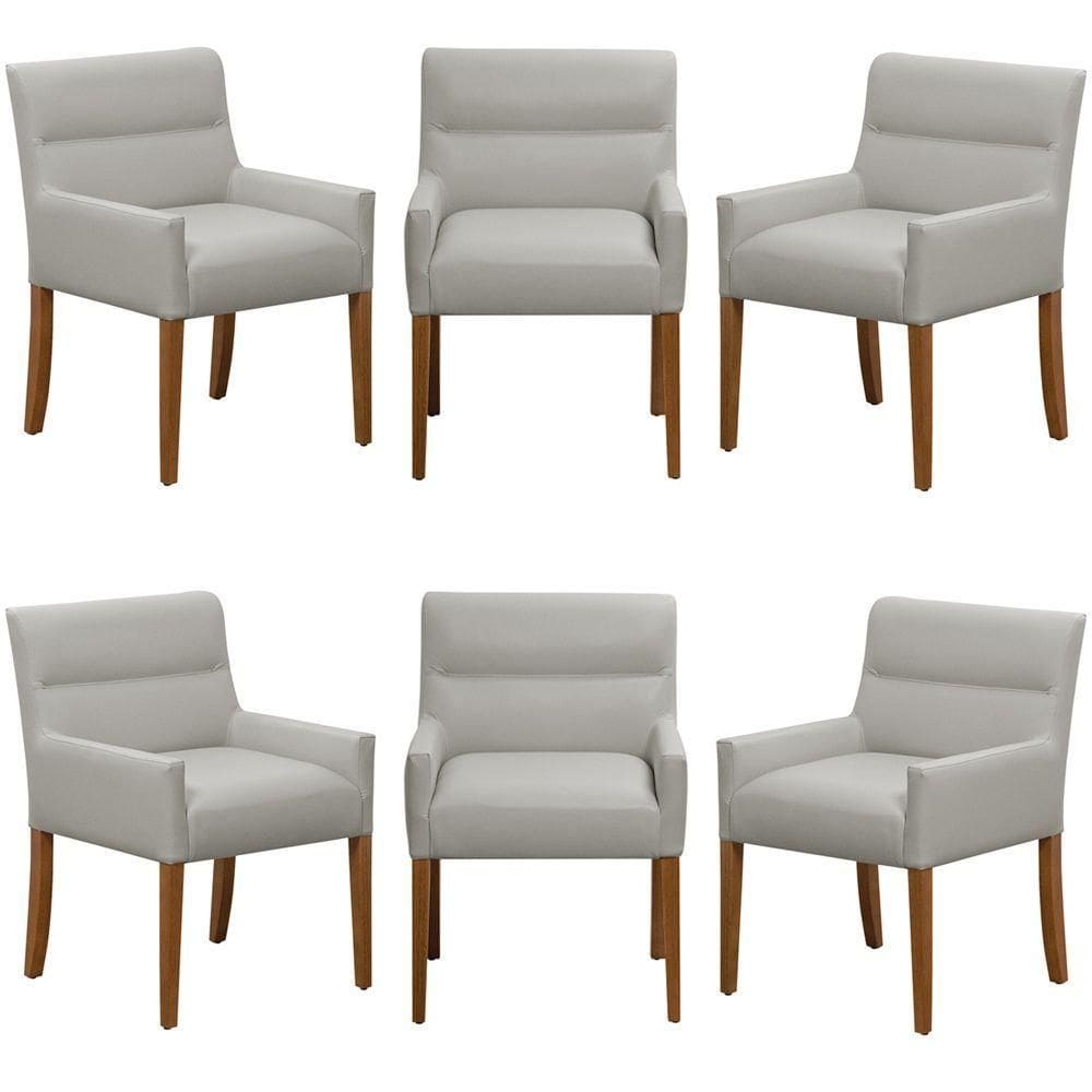 Kit 6 Cadeiras Para Mesa De Jantar Angel Base Madeira Corano Fendi - Nexta Casa