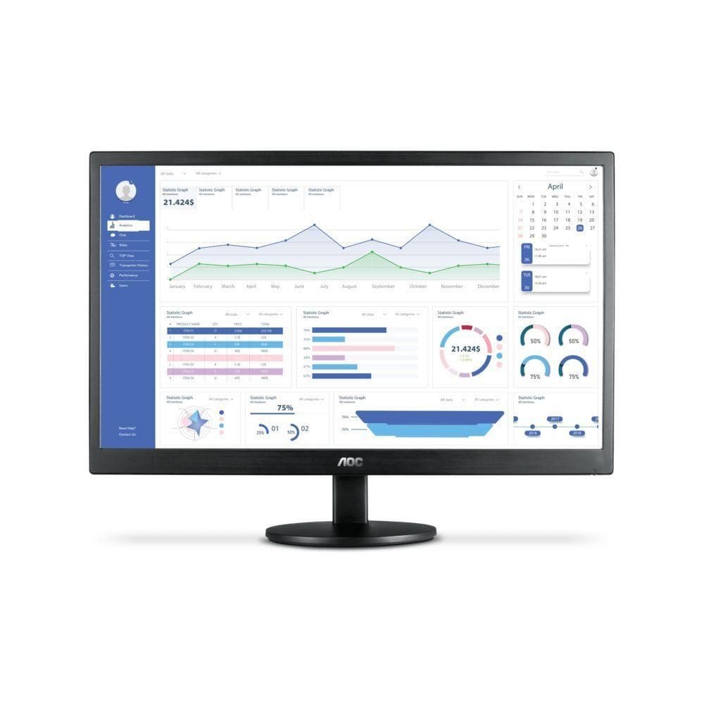 Monitor Aoc 18.5” Led, Vga, Hdmi, E970swhnl, Série 70