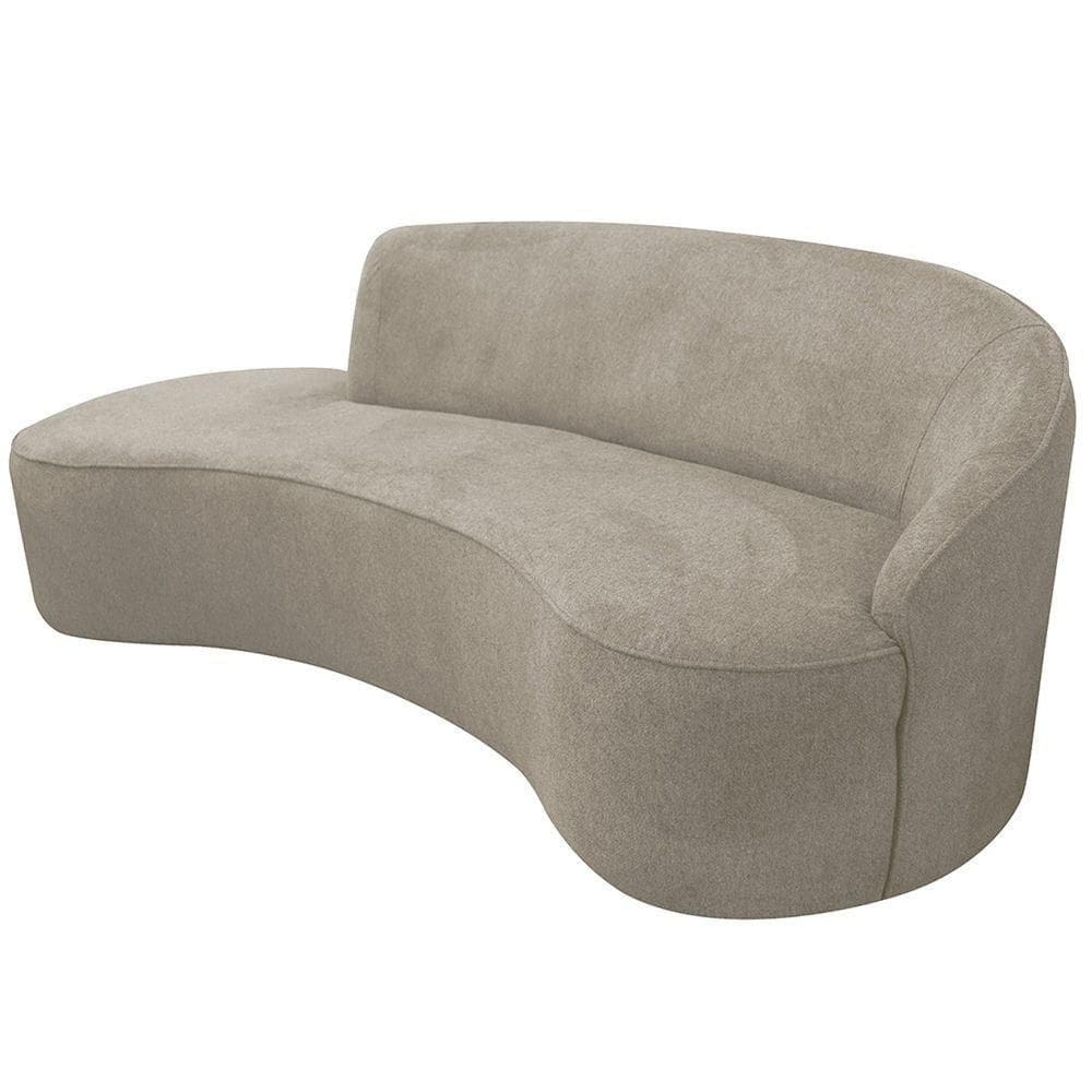 Sofá Curvo 02 Lugares 150cm Eron Braço Esquerdo Suede Camurça Bege - Nexta Casa