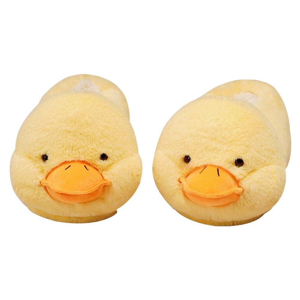 Chinelos Cute Cartoon Duck Plush Warm Winter House Slipper