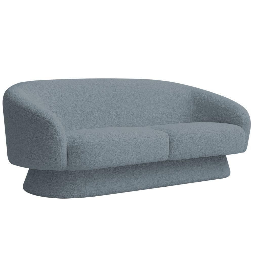 Sofá Orgânico 03 Lugares 180cm Liz Bouclé Azul Claro - Nexta Casa