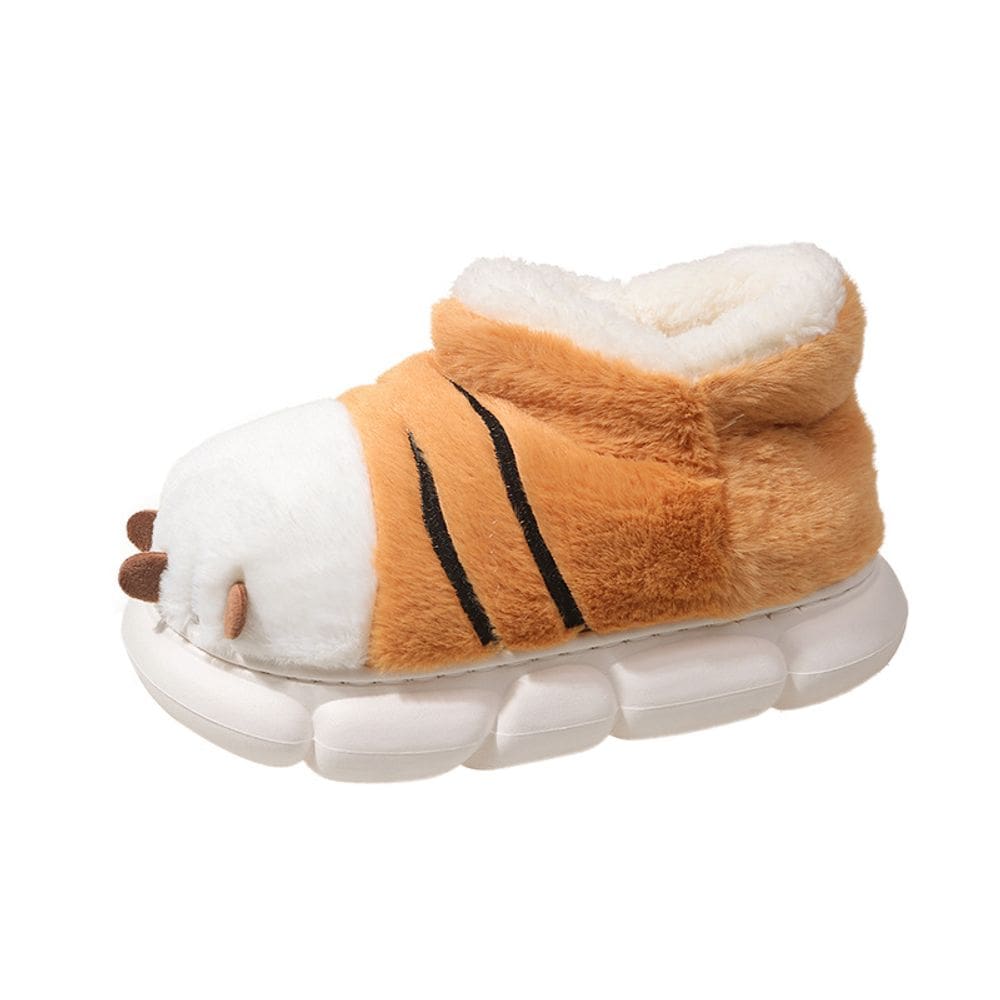 Chinelos de pelúcia Cartoon Tigers Paws para mulheres e homens