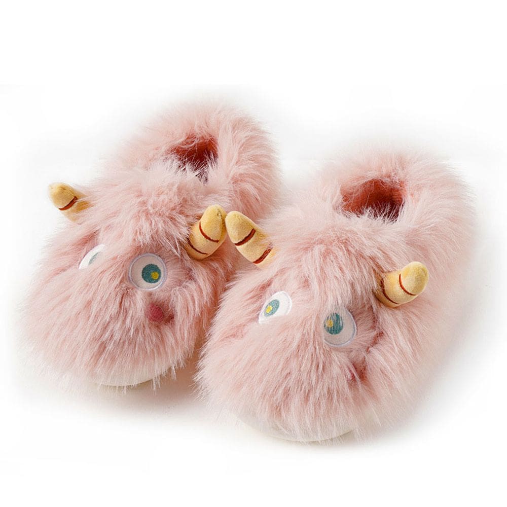 Chinelos de pelúcia Funny Monster Design para mulheres