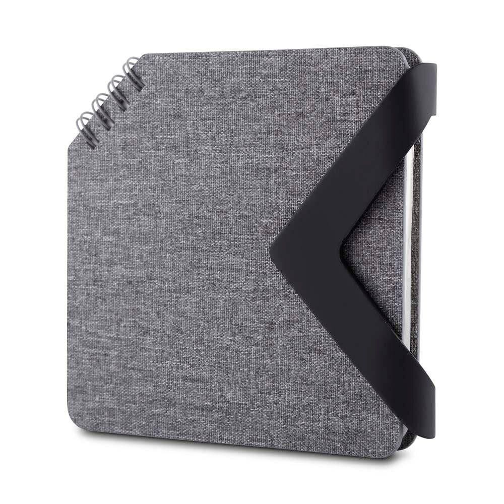 Mini Caderno Com Fecho Magnético 70 Folhas Pautadas Cinza