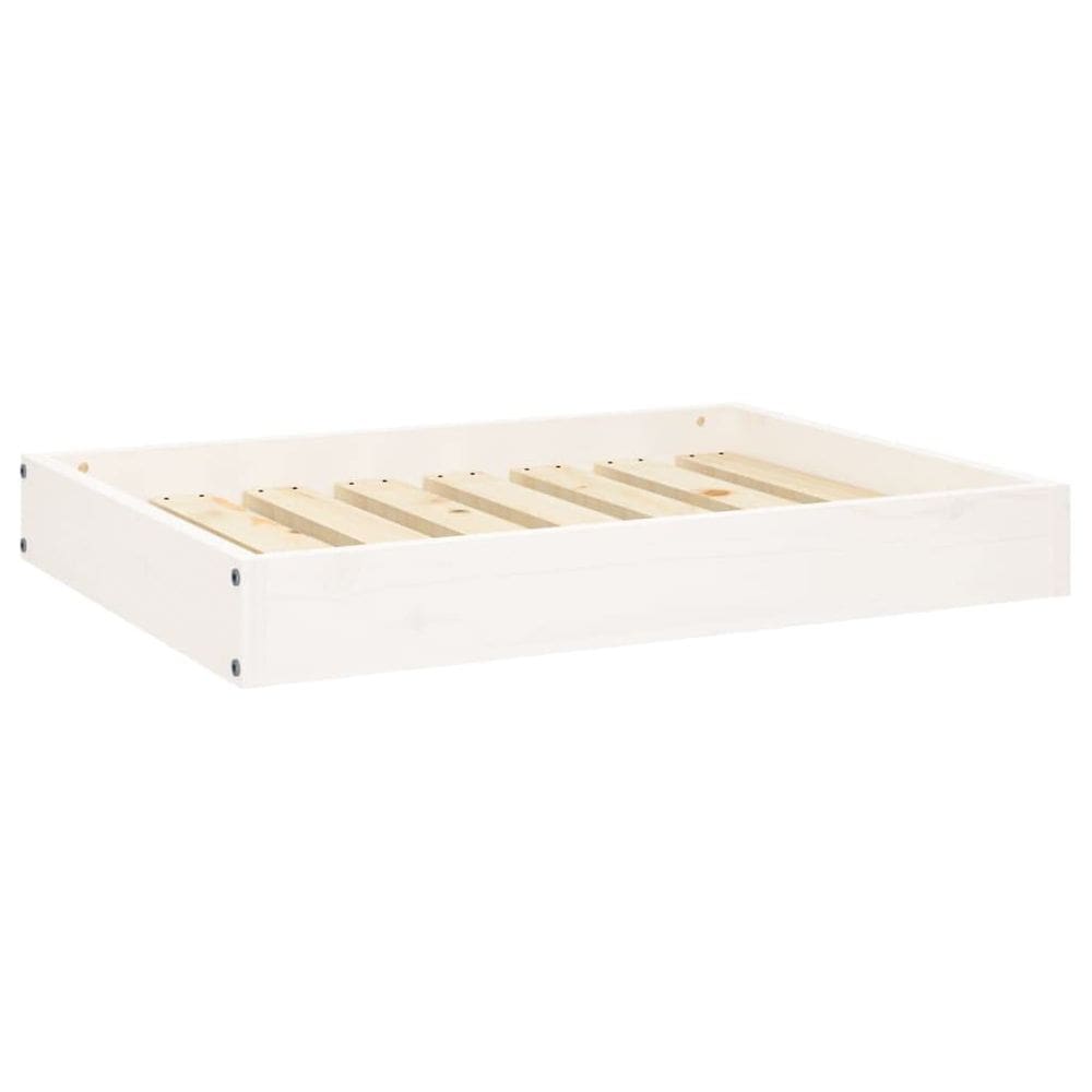 Cama para cães VidaXL em madeira maciça de pinho branca 28,1x21,3x3,5 cm