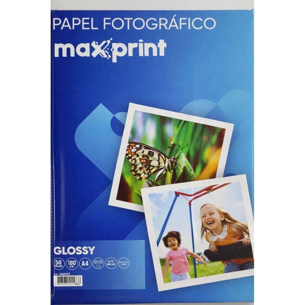 Papel Fotográfico Glossy A4 50FLS 180GR - Maxprint