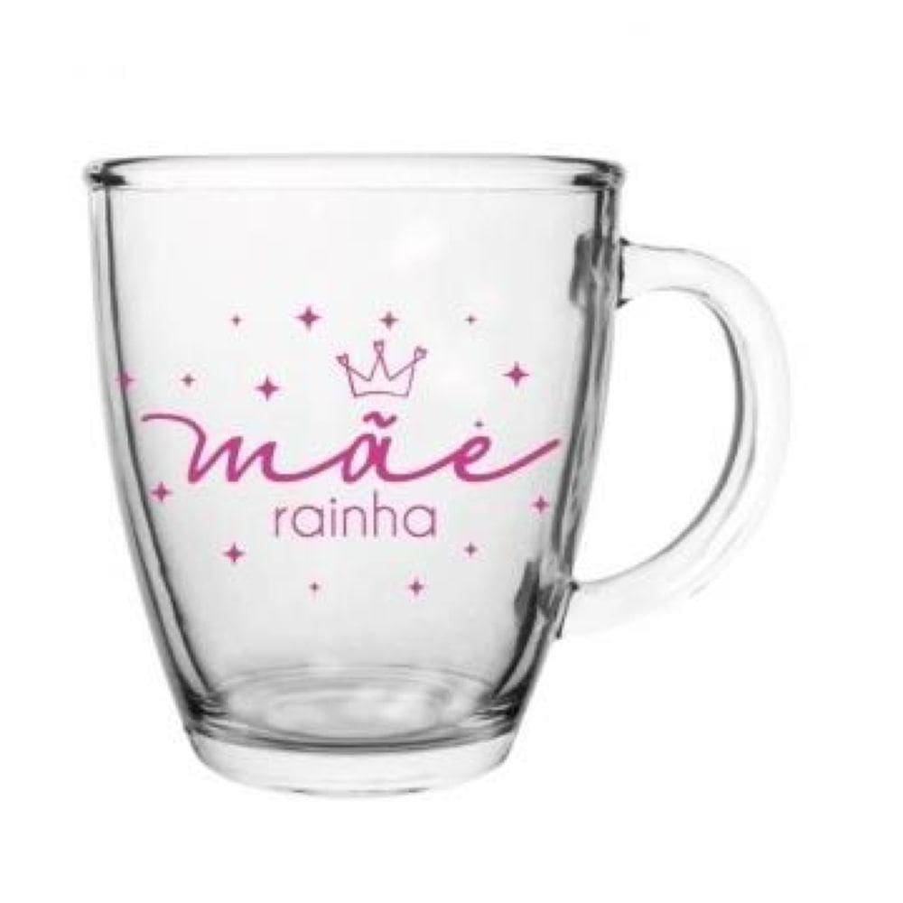 Caneca de Vidro Mãe Rainha Coração 350 ML 111429 - Allmix